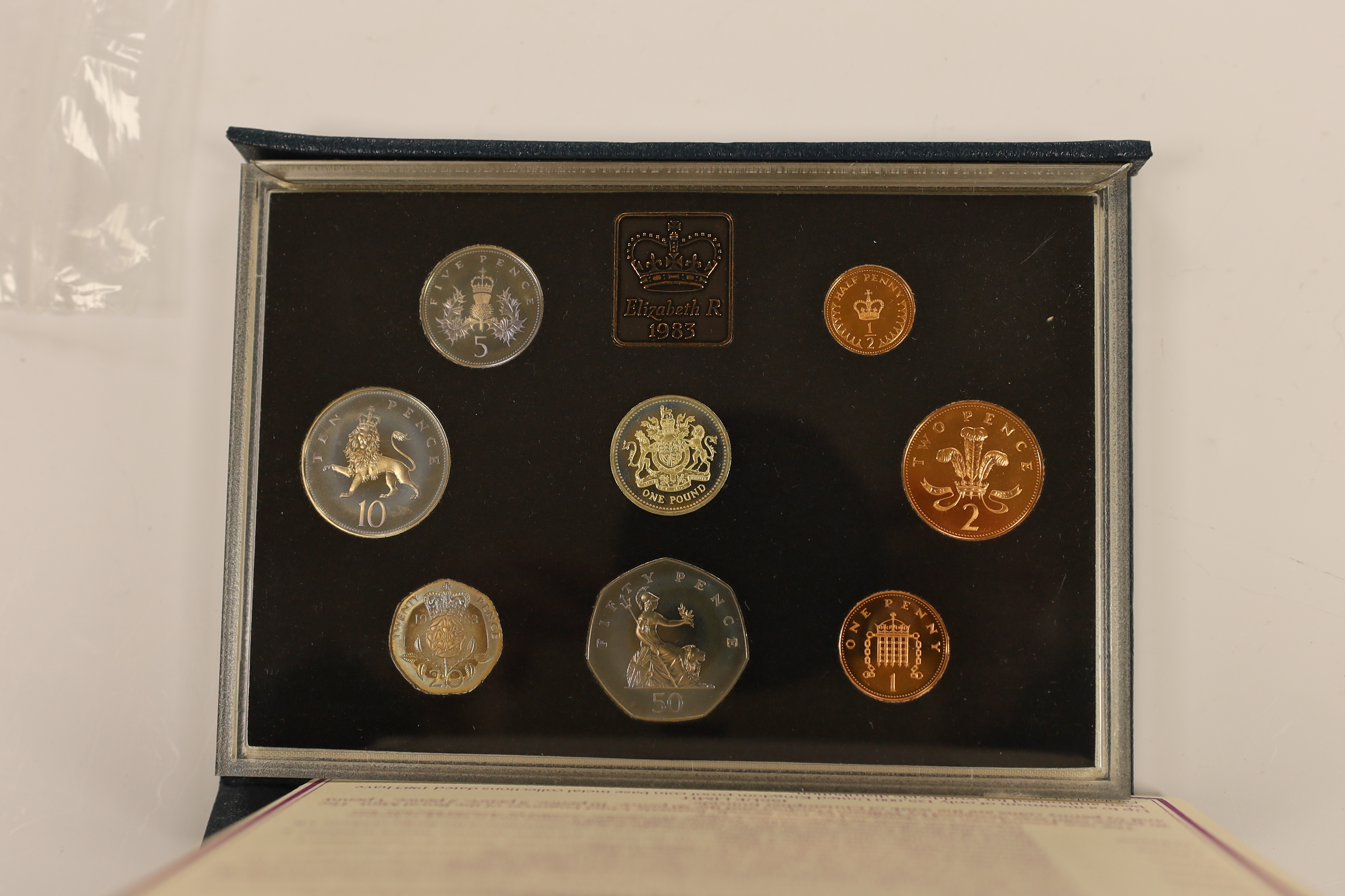 Royal Mint UK QEII proof coin year sets for 1970-1989, complete run, 20 cases